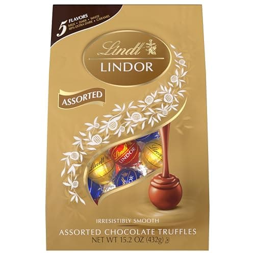 Lindt LINDOR Assorted Chocolate Candy Truffles, 15.2 oz. Bag B00UXI3PEM