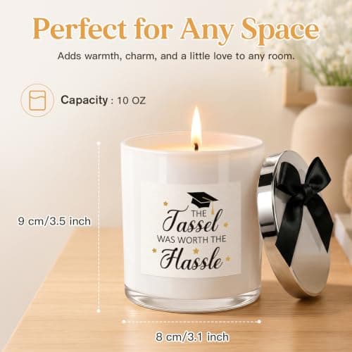 Graduation Gifts for Graduates Daughter Son Friends, College/High School/Masters Degree Graduation Gift, Up to 60Hr Burn Time Graduation Gift for Her Him, Grad Candle, 10oz Lavender Scented Candle B0H7JRB68V