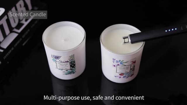 FUKKUDA Electric Candle Lighter, Rechargeable USB Arc Lighter for Candles, Fireplace, Camping BBQ, Christmas Stocking Stuffers, Birthday, Valentines Day and Easter Gifts for Women Men (Obsidian Black) B08GLRLH25