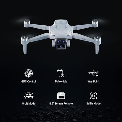 Contixo F23 GPS Drone With Camera, 46 Min Flight Time, 4.5" Screen Remote, Follow Me, Waypoints, 5GHz FPV Transmission, Return to Home, Hand Gestures, Orbit Mode Foldable Drones For Teens & Adults