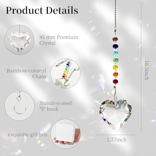 Hegelda Graduation Gifts for Women Her 2026 Crystal Heart Suncatcher Ornaments B0GH76NCTW