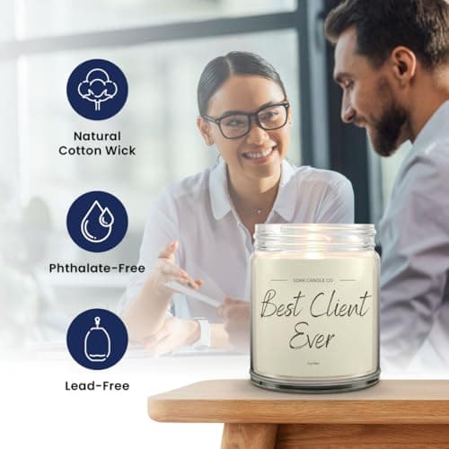 1OAK Client Candle - Appreciation Gifts for Clients - Thank You Client Gifts for Corporate Women, Men, Hairdresser, Lawyer, Realtor, Real Estate Agent, Paralegal, Attorneys - Vanilla Scented Candles B0BH8ZVMQL