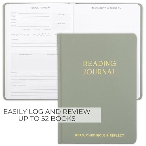 Makes a Great Gift for Readers - Reading Log & Review Pages for Keeping Notes on Your Favorite Books ZICOTO Beautiful Reading Journal for Book Lovers - Linen Hard Cover Tracker B0D9KNQV32