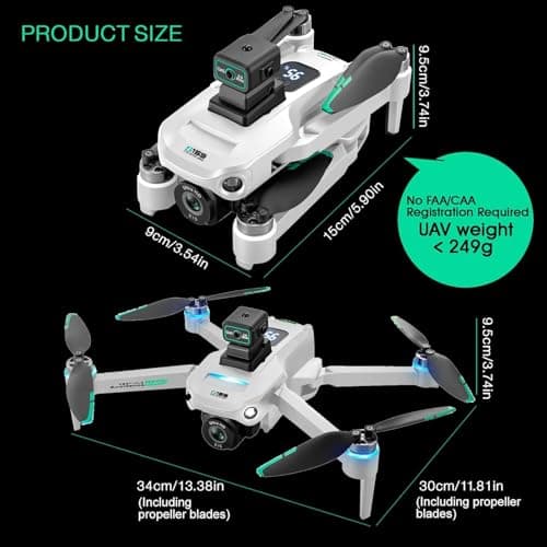 4K GPS Drone with Camera for Adults - 5G Remote Controller with 5.9 Inch Screen,Under 249g,Obstacle Avoidance, 60 Min Flight, Foldable Drone for Adults Beginners.(white)