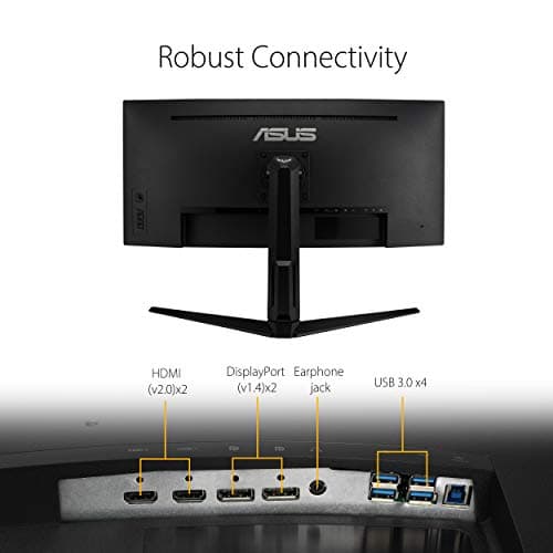 ASUS VG34VQL1B TUF 34 Inch Curved Gaming Monitor - WQHD (3440x1440), 165Hz, 1ms, Extreme Low Motion Blur, FreeSync Premium, Eye Care, Height Adjustable, DisplayHDR 400, DisplayPort, HDMI, USB