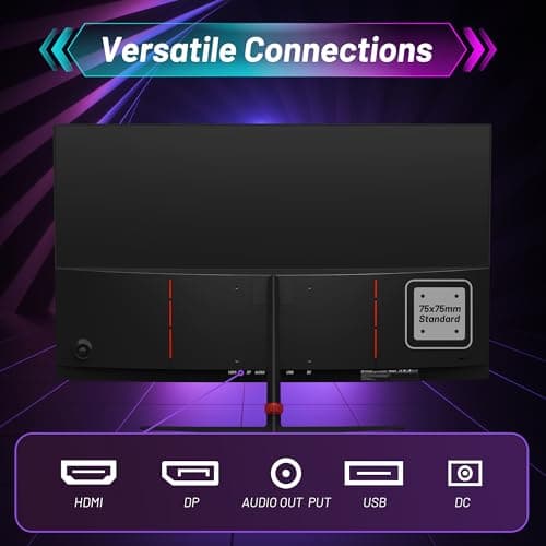 24 Inch Curved 180Hz Gaming Monitor, 1800R Curved Gaming Monitor, 1ms MPRT, FHD(1920×1080P), Freesync, HDMI2.0,DP1.4, VESA Mountable(HDMI Cable Incl.)