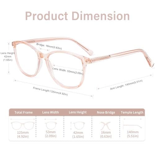 Madison Avenue Square Vintage TR90 Blue Light Blocking Reading Glasses for Women, Anti Eyestrain/Glare Computer Readers