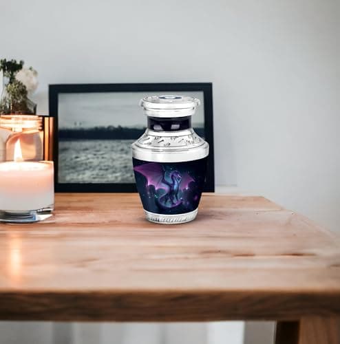 Blue Cremation Urns, Mini Urn, Burial Urn for Men Ashes, Urn for Women Dragon Urn, 3 Inch Memorial Urn for MoM, Small Funeral Urns for Human Ashes B0FFZCN1G6