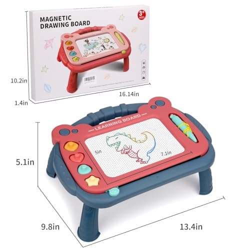 Magnetic Drawing Board for Toddlers 3, Color Erasable Doodle Writing Pad, Learning Painting Sketch Pad, Best Birthday Easter Christmas Halloween Kids Toy Gifts for Boys and Girls(Blue)