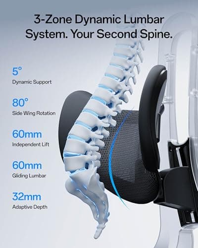 Hbada E3 Pro 2026 Edition Ergonomic Office Chair, Mesh Desk Chair with 3-Zone Floating Lumbar Support, Upgraded 4D Headrest, 720° Armrests, Black with Footrest