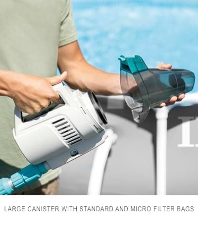 Intex ZR200 Rechargeable Cordless Swimming Pool and Spa Vacuum Cleaner with Telescoping Handle and 2 Interchangeable Brush Heads