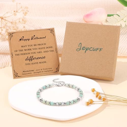 𝗚𝗶𝗳𝘁𝘀 𝗳𝗼𝗿 𝗪𝗼𝗺𝗲𝗻 𝗠𝗼𝗼𝗻𝘀𝘁𝗼𝗻𝗲 𝗕𝗿𝗮𝗰𝗲𝗹𝗲𝘁 Amazonite Colorful Imperial Jasper Stainless Steel Beads Bracelets, Graduation Mothers Day Christmas Birthday Gifts for Her Women