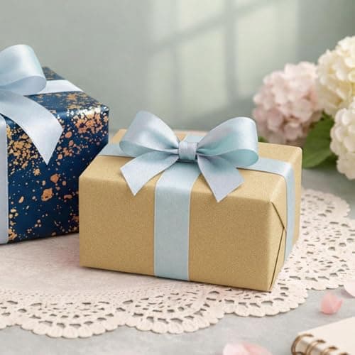 MAYPLUSS Navy Blue Wrapping Paper Roll, Reversible Gold gift Wrap with 3D Snowflake for Mens Boys Birthday Gift Wrap Graduation Fathers Day Anniversary Engagement 17 Inch x 16.5 Feet B0GHYHRJNY