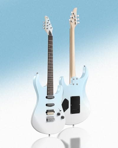 Donner DMT-66 39 Inch Full Size Electric Guitar for Beginner, Starter Electric Guitar Kit with Bag, Gradient Blue