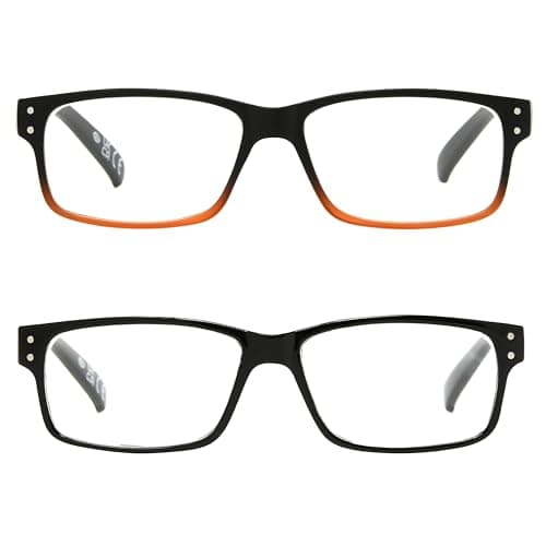 Foster Grant mens Rowan 2-pack Reading Glasses Square Reading Glasses
