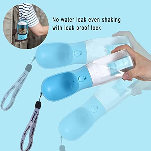 Feeding & Hydration & Waste All in One | Travel Puppy Water Bowl | Portable Pet Dispenser | Dog Gifts | for Walking Beach Cibaabo Dog Water Bottle with Food Container & Poop Bag Holder & Filter B0BZR44DQF