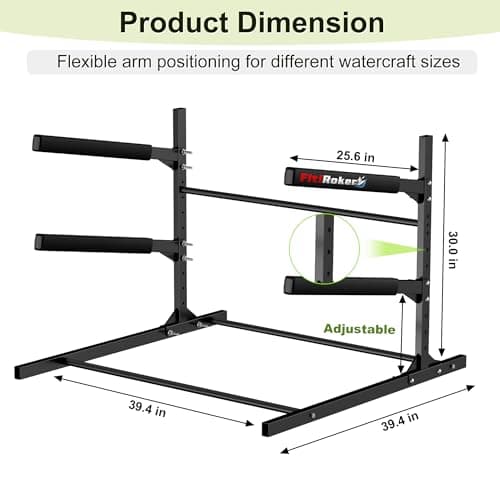 Kayak Storage Rack, Heavy Duty Freestanding Kayak Stand for 2/3 Kayaks, Adjustable Canoe and Paddleboard Holder for Indoor Outdoor Garage Storage, Assembly Required