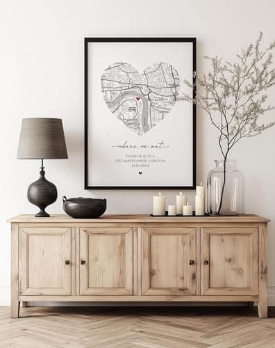 Where It All Began Personalized Heart Map Print, Custom Where We First Met Map, The Night We Met, Valentines Day Gift For Girlfriend Boyfriend, Custom Location, Gifts For Wife And Husband Anniversary