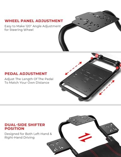 RACGTING Racing Simulator Cockpit for G920 G29 G923, Foldable Racing Simulator for Thrustmaster T248X T248 T300 T150 458 TX Xbox PS5 PS4 PC (Black)