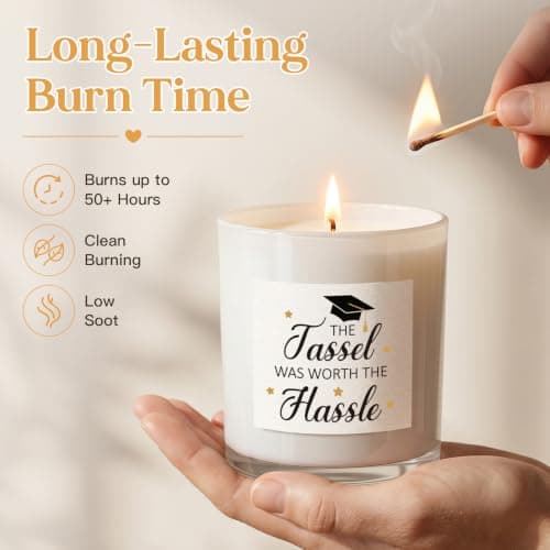 Graduation Gifts for Graduates Daughter Son Friends, College/High School/Masters Degree Graduation Gift, Up to 60Hr Burn Time Graduation Gift for Her Him, Grad Candle, 10oz Lavender Scented Candle B0H7JRB68V