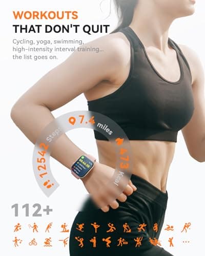 Smart Watches for Women Men, Fitness Tracker Watch with 110 Sports Modes, Step Counter/Sleep Monitor/Pedometer, IP68 Waterproof, Bluetooth Call & Music Control Smartwatch for iPhone/Android