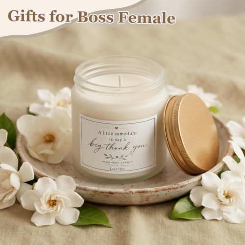 Best Boss Gift for Women, Unique Appreciation Gift Baskets for Boss Female Leader w 16OZ Glass Cup LUICONMO Thank You Gifts for Boss Lady, Bosses Day Gifts for Women B0H695G897