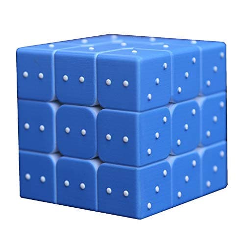 Speed Cube 3x3x3 3D Relief Effect Braille Magic Cube Puzzle,IQ Games Puzzles Special for Blind, 5.6cm