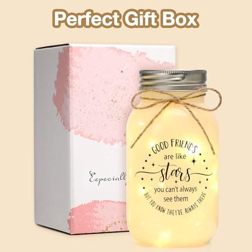 Maracco Christmas Best Friends Gifts for Women, Mason Jar Night Lights for Friend, BFF, Coworker, Friendship Gifts Friends Birthday Gifts for Women