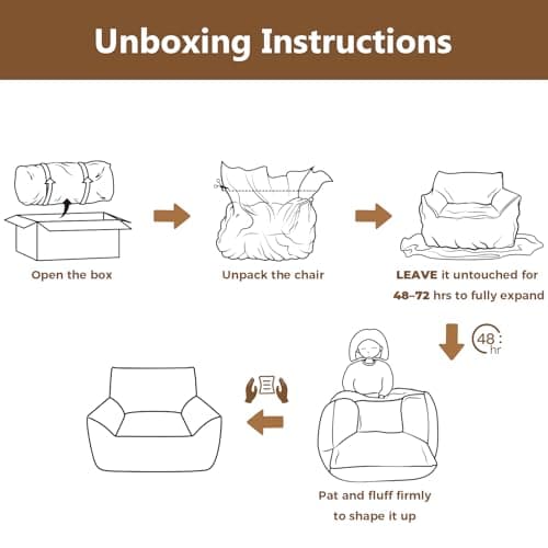 Achicsofar Giant Bean Bag Chairs for Adults Teens, Large Bean Bag Sofa Chairs with Filling Comfy Fuzzy BeanBag Chair with Armrests for Bedroom Living Room Reading