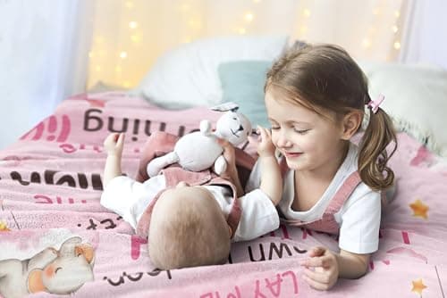 Nicetous Baptism Gifts for Girl Boy Blanket 50x40in, Baptismal Gifts for Women/Kid/Baby Girl, Baptism Favors, Christening Gifts for Girls, Baptism Gift Idea Throw Blanket