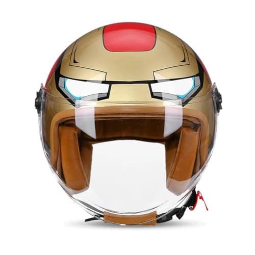 Youth & Kids Gift Retro Electric Motorcycle 3/4 Half Helmet,Toddler Cute 3/4 Open Face Motorcycle Half Helmet,DOT Approved,Boys Girls Go-Kart Dirt-Bike Street Scooter Vespa ATV Helmet