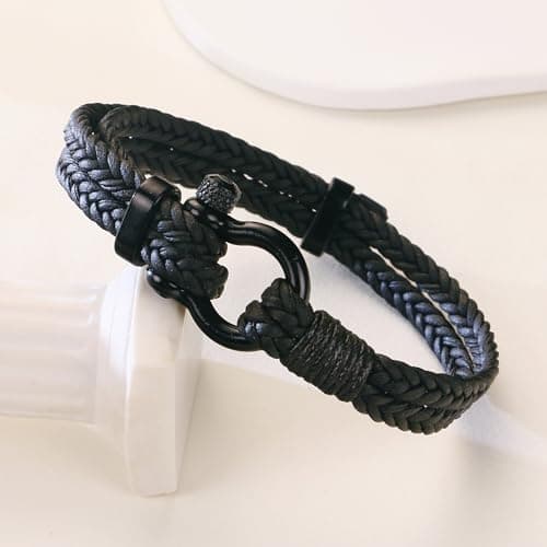 Adjustable Triple Protection Bracelet with Inspirational Card and Gift Box, Birthday Gifts for Him Boys Men Boyfriend Sereney 9-60 Year Old Boy Birthday Gifts, Bracelet for Brother Men and Son B0CD7PTWG4