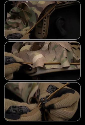 Tactical Fast Helmet PJ BJ MH Breathable Mesh Camo Tactical Helmet CoverTactical Gear Fast Helmet Cover in Size M/L