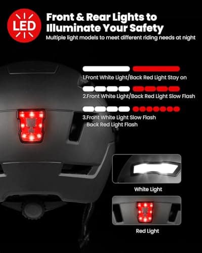 ILM Adult Bike Helmet with USB Rechargeable LED Front and Back Light Mountain&Road Bicycle Helmets for Men Women Removable Goggle Cycling Helmet E3-10L