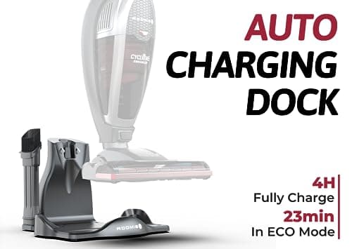 Roomie Tec SlimVac Cordless Vacuum Cleaner for Home – 2200mAh Battery, High Suction Power, Lightweight 2-in-1 Handheld with Bagless Filter, 6 LED Headlights and Auto Recharge Station - Vincent