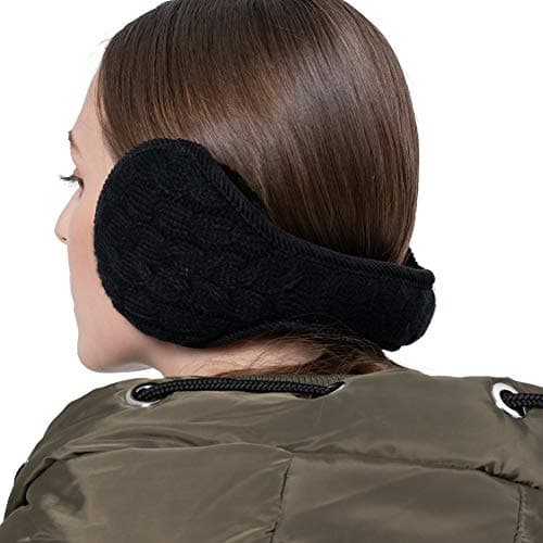 Surblue Unisex Warm Knit Earmuffs Ladies Outdoor Cashmere Winter Pure Color Fur Earwarmer