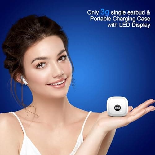 Wireless Bluetooth 5.4 Earbuds, Ear Buds LED Power Display Headphones 6D Stereo, Bluetooth Earbuds in-Ear Noise Cancelling Mic, 40H Playback Mini Case IP7 Waterproof Sports Earphones for Android iOS