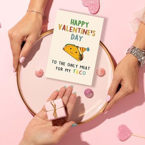 Lovely Taco Valentines Day Card for Him Her, Naughty Valentine's Day Gift for Husband Wife, Romantic Boyfriend Girlfriend Vday Card, To The Only Meat for My Taco