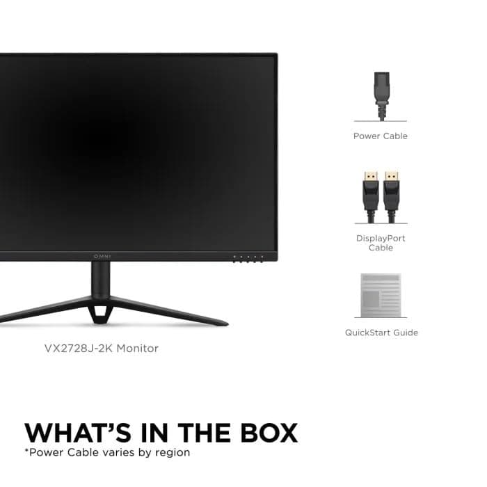 ViewSonic VX2728J-2K 27 Inch 1440p Gaming Monitor, IPS with 180Hz and 0.5ms for Smooth Gameplay, FreeSync Premium and G-Sync Compatible, Eye Care Technology, Advanced Ergonomics, HDMI, and DisplayPort