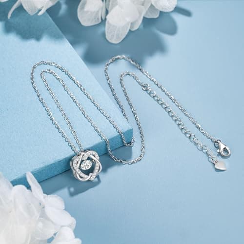 NOURISHLOV Unbreakable Necklace, Strength Gift, Inspirational Gifts, Resilience Necklace, Empowerment Gift for Her, Birthday, Graduation, Tough Times, Infinity Interlocking 2 Hearts Necklace for Women