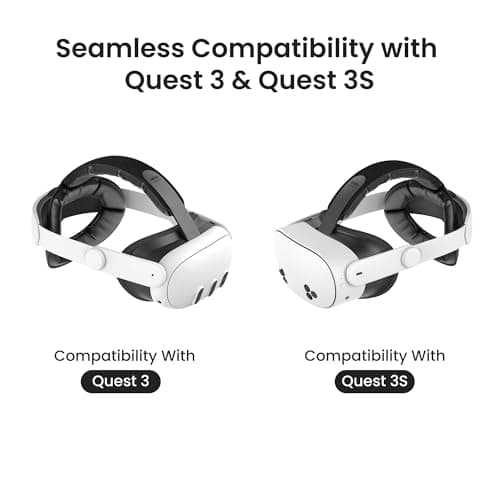 KIWI design K4 Head Strap, VR Headset Accessories for Meta Oculus Quest 3/3S, Non-Battery & Enhanced Support & Adjustable & Comfort Strap Gift for Kids and Adults