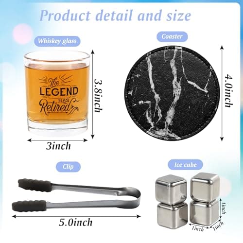 Kolewo4ever 14 Pcs Retirement Gifts for Men Christmas Gifts for Dad 2025 Happy Retired Gift Basket for Coworker, Teachers, Dad, Grandpa Best Retirement Gift Box with Whisky Set Baseball Cap Socks