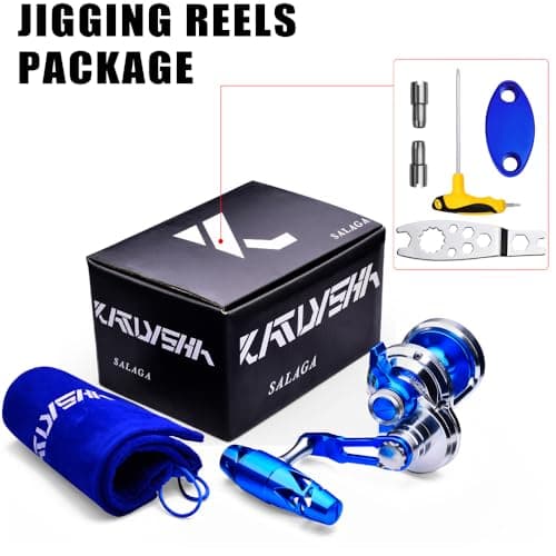 Fishing Jigging Reel Conventional Reels - Lever Drag Saltwater Heavy Duty Deep Ocean Big Game Offshore Round Aluminum Trolling Reel - Saltwater Jigging Fishing Reels