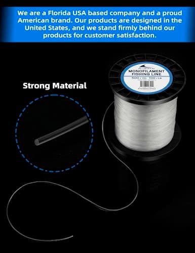 BLUEWING Monofilament Fishing Line 6,8,10,12,15,20,25,30,40,50,60,80,100,130,250,300,400 lbs, 50,100,500,1000,3000 Yards Invisible Thin Diameter Mono Fish Wire String, Clear