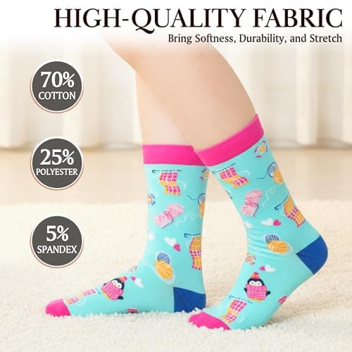 ZAGKOO Funny Hobby Socks for Women, Girls - Anime, Acting, Kpop Music, Movies, Gymnastics, Crocheting, Cheer Christmas Socks