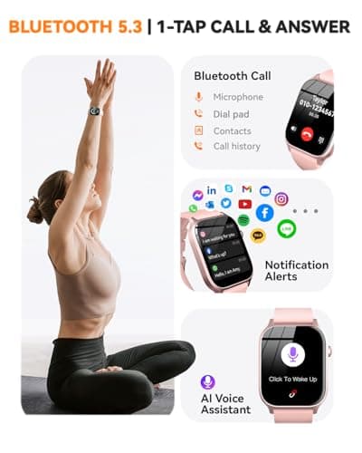 Smart Watches for Women Men, Fitness Tracker Watch with 110 Sports Modes, Step Counter/Sleep Monitor/Pedometer, IP68 Waterproof, Bluetooth Call & Music Control Smartwatch for iPhone/Android