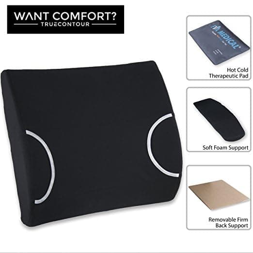 Vaunn Medical Seat Cushion, Lumbar Back Support Pillow for Office Chair with Removable Firm Insert