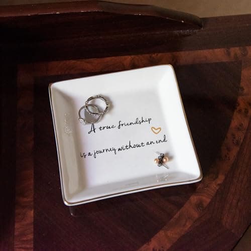 HOME SMILE Ceramic Ring Dish Jewelry Tray for Mom Sister Friends