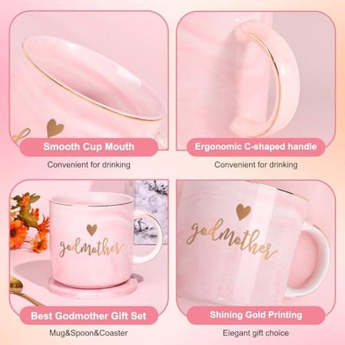 YHRJWN Godmother Proposal Gift, Will You Be My Godmother, Quieres Ser Mi Madrina, Christmas Mothers Day Birthday God Mother Gifts for Women from Godchild, Aunt Gifts, 12 Oz
