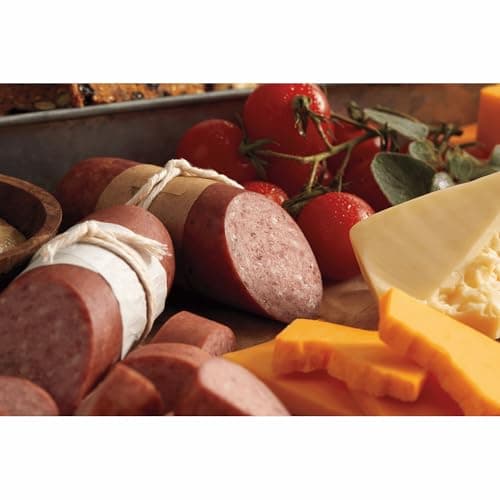 The Wisconsin Cheeseman Meat and Cheese Combo - Featuring Italian, Original and Garlic Summer Sausages, Colby, Brick, Sharp Cheddar, and Monterey Charcuterie Boards, Charcuterie Gift Basket Set